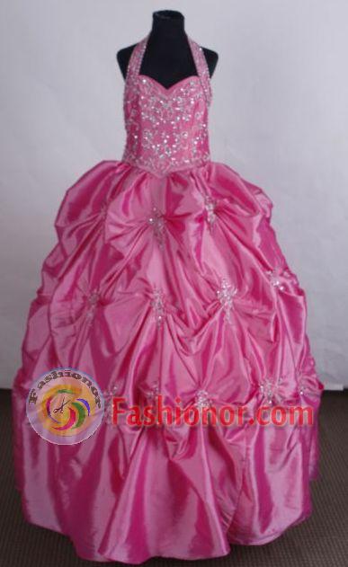 Exquisite Ball gown Halter top neck Floor-Length Quinceanera Dresses Style FA-Y-108