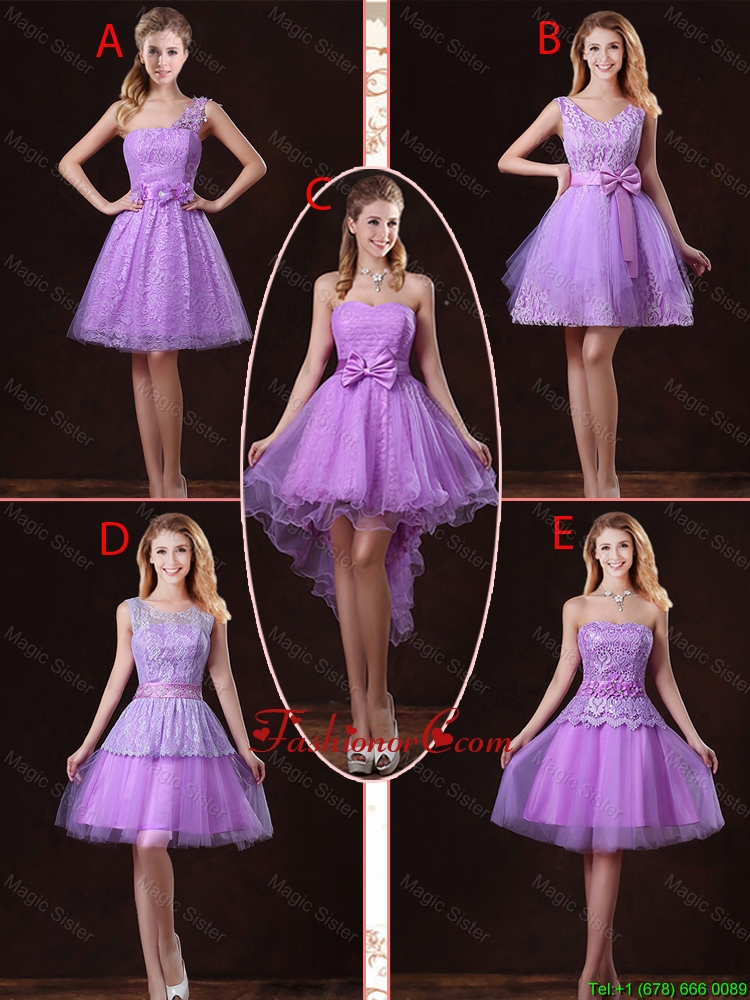 2016 Popular Laced Lilac Prom Dresses with A Line BMT058FOR