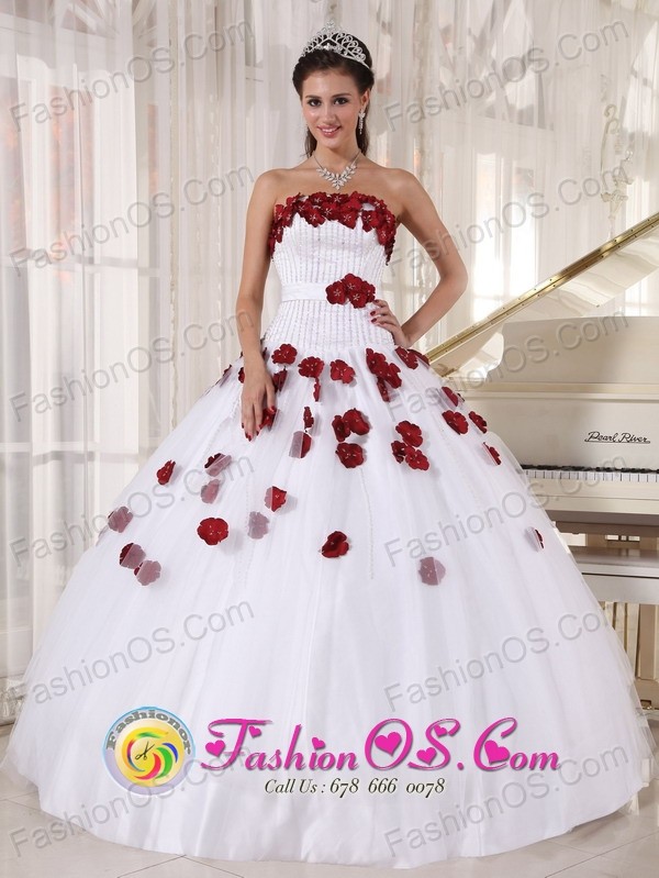 red white quinceanera dresses