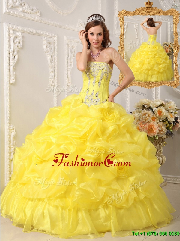 Luxurious Ball Gown Strapless Floor Length Quinceanera Dresses QDZY054AFOR