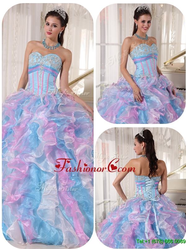 Luxurious Sweetheart Ruffles and Appliques Quinceanera Dresses PDZY334BFOR