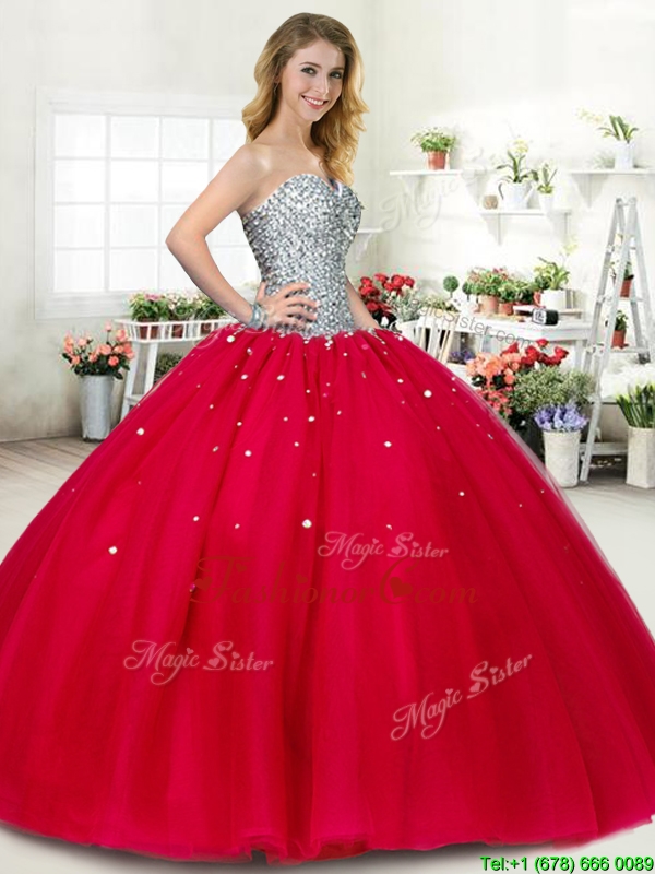 big red quinceanera dresses
