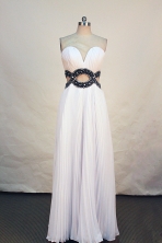 Beautiful Empire Sweetheart Floor-length Chiffon White Prom Dresses  Beading Style FA-Z-00156
