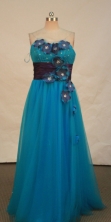 Beautiful empire sweetheart-neck floor-length blue appliques prom dresses FA-X-123