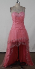 Elegant Empire Sweetheart High-low Knee-length Waltermelon Prom Dress LHJ42819