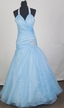 Popular A-line Halter Top Floor-length Prom Dress LHJ42831