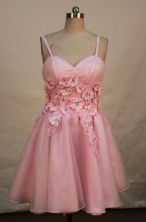 Pretty A-line Straps Knee-length Prom Dresses Appliques with Beading Style FA-Z-00148