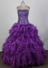 2012 Elegant Ball Gown Strapless Floor-Length Vintage Quinceanera Dresses Style JP42644