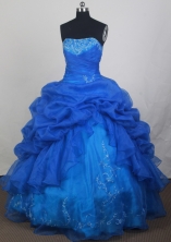2012 Popular Ball Gown Strapless Floor-Length Vintage Quinceanera Dresses Style JP42654