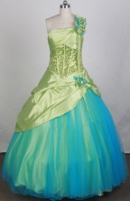 2012 Pretty Ball Gown One Shoulder Neck Floor-Length Vintage Quinceanera Dresses Style JP42606