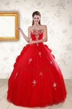 2015 Unique Sweetheart Quinceanera Dresses with Appliques XFNAO614FOR
