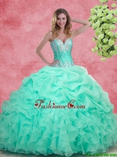 2016 Elegant Summer Apple Green Quinceanera Dresses with Beading and Ruffles SJQDDT102002FOR