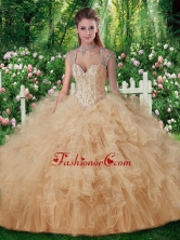 2016 Vintage Beading Quinceanera Dresses in Champange SJQDDT268002FOR
