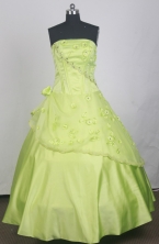 Beautful Ball Gown Strapless Strapless Floor-length Spring Green Quinceanera Dress LZ426035
