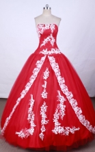 Brand New Ball Gown Strapless FLoor-Length Hot Pink Appliques And Beading Quinceanera Dresses Style FA-S-083