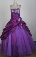 Classical Ball Gown Strapless Floor-length Vintage Quinceanera Dress LZ426011