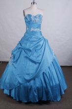 Elegant Ball gown Sweetheart Floor-length Quinceanera Dresses Appliques with Beading Style FA-Z-0042