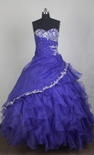 Exclusive Ball Gown Sweetheart Neck Floor-length Blue Vintage Quinceanera Dress LZ426029