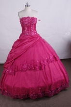 Exclusive Ball gown Strapless Floor-length Quinceanera Dresses Appliques with Beading Style FA-Z-001