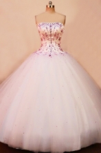 Exclusive Ball gown Strapless Floor-length Tulle White Quinceanera Dresses Style FA-W-101