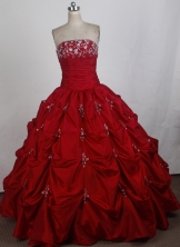 Exquisite Ball Gown Strapless Floor-length Vintage Quinceanera Dress ZQ12426051