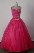 Gorgeous Ball Gown Sweetheart Floor-length Red Vintage Quinceanera Dress X0426022
