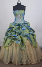 Lovely Ball gown Strapless Floor-length Vintage Quinceanera Dresses Style FA-W-r15