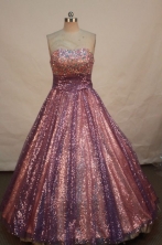 Luxurious A-line Strapless Floor-length Quinceanera Dresses Sequins Style FA-Z-0094