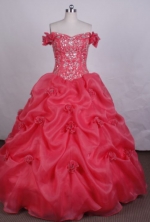 Luxurious Ball Gown Off The Shoulder Neckline Floor-Length  Hot pink Quinceanera dresses LJ042438