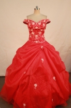 Luxurious Ball Gown Off the shoulder neck Floor-Length Red Vintage Quinceanera Dresses Style FA-W-30