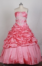 Luxurious Ball Gown Strapless Floor-length Watermelon Vintage Quinceanera Dress LZ426080