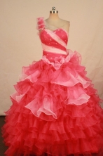 Luxurious Ball gown One-shoulder Neck Floor-length Vintage Quinceanera Dresses Style FA-W-315