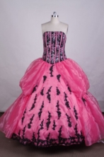 Luxurious Ball gown Strapless Floor-length Quinceanera Dresses Appliques with Beading Style FA-Z-005