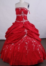 Modern Ball gown Strapless Floor-length Quinceanera Dresses Embroidery with Beading Style FA-Z-0024
