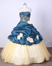 New Arrival Ball Gown Strapless FLoor-Length Baby Blue Appliques and Beading Quinceanera Dresses Style FA-S-117