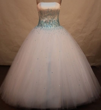 Perfect A-line Strapless Floor-length Quinceanera Dresses Sequins Style FA-Z-0096