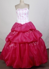 Perfect Ball Gown Strapless Floor-length Vintage Quinceanera Dress ZQ12426062