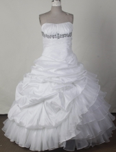 Perfect Ball Gown Strapless Floor-length White Vintage Quinceanera Dress LJ2666