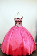 Popular Ball Gown Strapless Floor-length Hot Pink Quinceanera Dresses Style FA-W-015