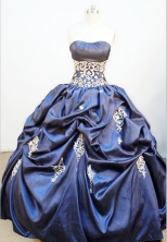Popular Ball gown Strapless Floor-length Taffeta Royal Blue Quinceanera Dresses Style FA-W-059