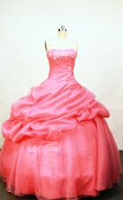 Pretty Ball Gown Strapless Floor-length Organza Quinceanera Dresses Style FA-W-008