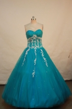 Simple A-line Sweetheart Floor-length Quinceanera Dresses Appliques Style FA-Z-0083