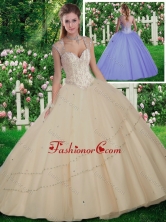 Simple Straps Beading Quinceanera Gowns for 2016 SJQDDT260002FOR