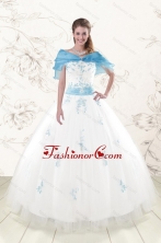 White Ball Gown Discount Pretty Quinceanera Dresses for 2015 XFNAO107AFOR