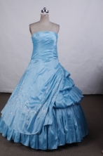 Wonderful Ball gown Strapless Floor-length Quinceanera Dresses Embroidery Style FA-Z-0040