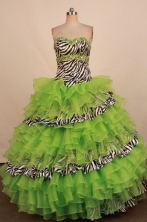 Beautiful Ball Gown Sweetheart Neck Floor-Length Spring Green Quinceanera Dresses Style LJ42448