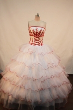 Beautiful Ball gown Strapless Floor-length Quinceanera Dresses Appliques Style FA-Z-0080