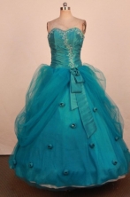 Brand new Ball Gown Sweetheart Neck Floor-Length Teal Quinceanera Dresses Style LJ022439