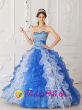 Camaguey Cuba 2013 Spring Organza Sweet sixteen Dress In Beaded Decorate Multi color  Style QDZY246FOR