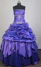 Classical Ball Gown Strapless Floor-length Blue Quinceanera Dress LZ426022